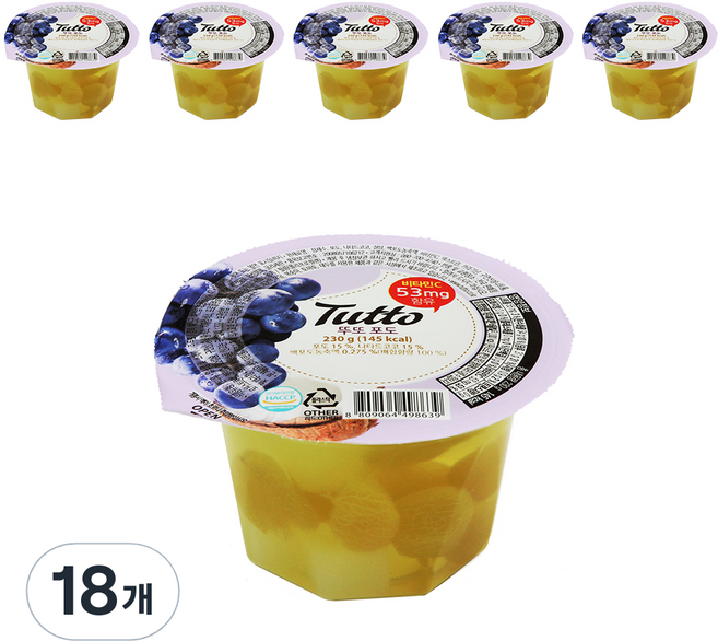 뚜또 포도 푸딩, 230g, 18개