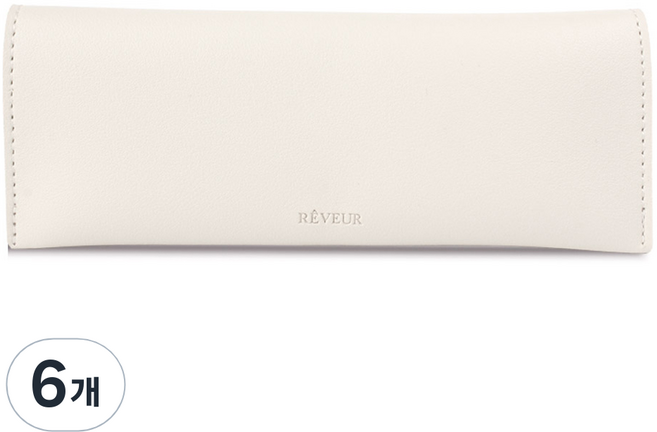 리코즈 레브어 클래식 가죽 펜 케이스, 01 크림, 6개