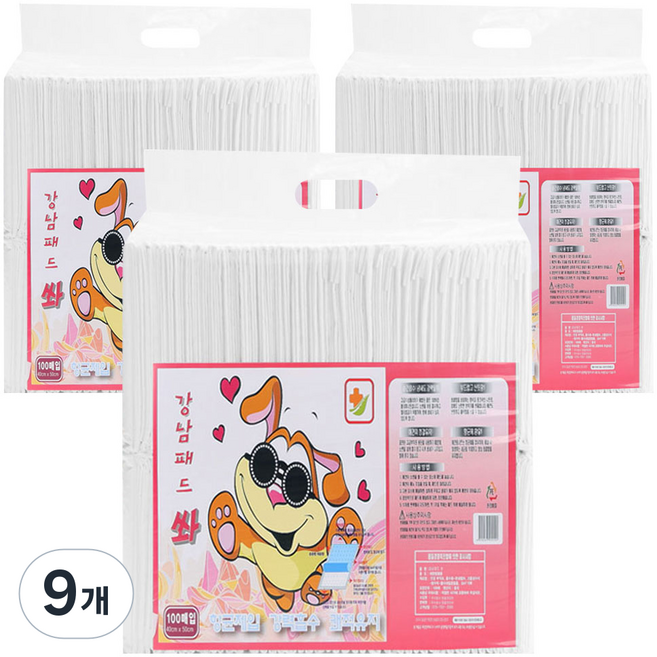 강남패드 쏴 배변 패드 18g, 100개입, 9개