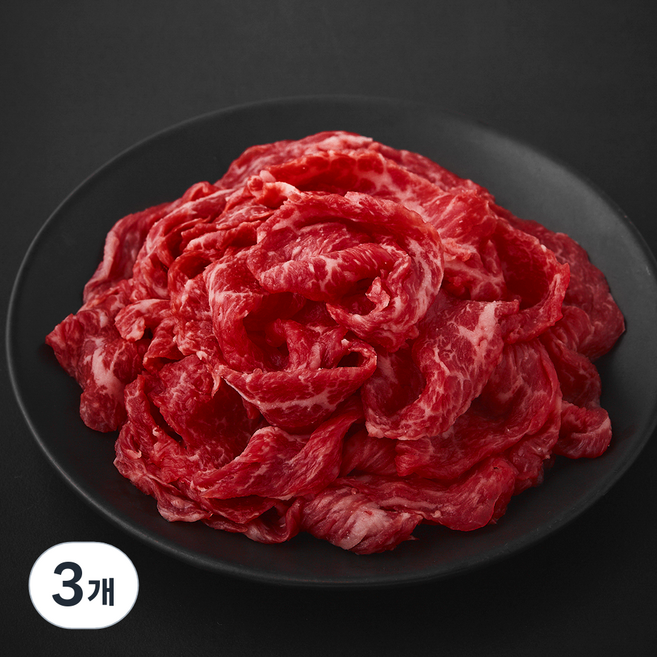 한우 정육 1++등급 불고기용 (냉장), 3개, 300g