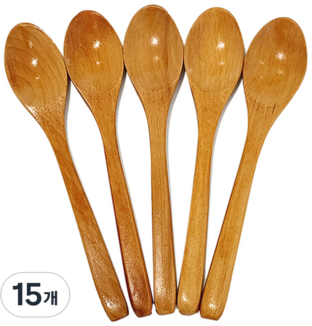 영수산업카멜 원목 티스푼, 황옻칠, 15개