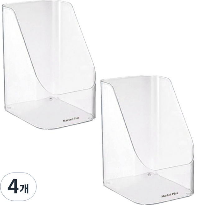 마켓플랜 다용도 욕실 펜트리 사선형 보관함, 투명, 4개
