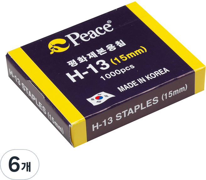 피스코리아 H-13/15mm 스테플러 심, 6개, 13호침