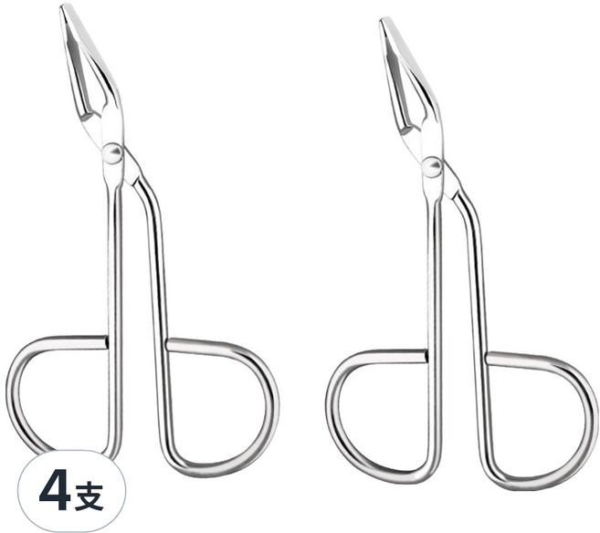 小麥購物 剪式眉夾 L374, 4支, 銀色