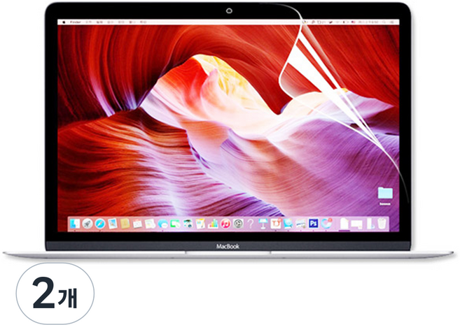 맥북 PET 간편부착 스크린 액정보호필름, 2개