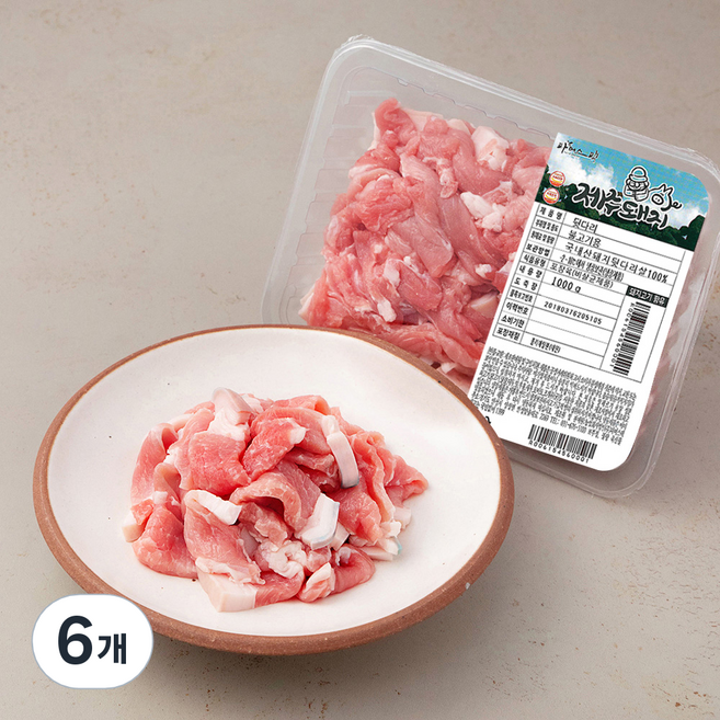 파머스팩 제주 돼지 미박뒷다리 불고기용 (냉장), 1kg, 6개