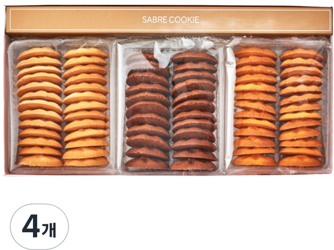 신라명과 세가지맛 사브레쿠키, 260g, 4개