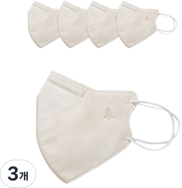 새부리형 호프리미엄 비말차단 마스크 KF-AD, 5개입, 3개, 린넨아이보리