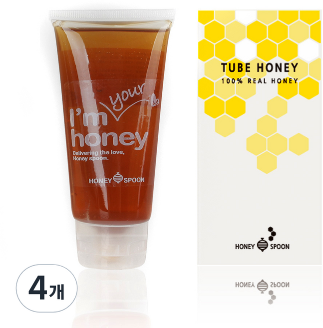 허니스푼 튜브허니 밤꽃꿀, 4개, 120g