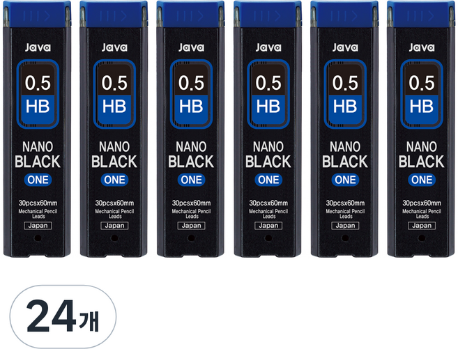자바펜 나노블랙 ONE 샤프심 HB, 0.5mm, 24개