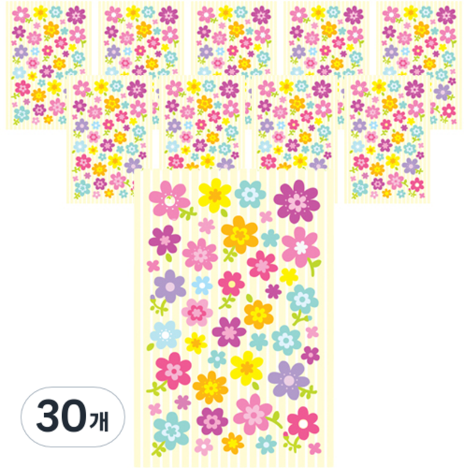 환타스틱스 쁘띠 프리티 플라워 스티커 PS-22016, 30개, 혼합색상