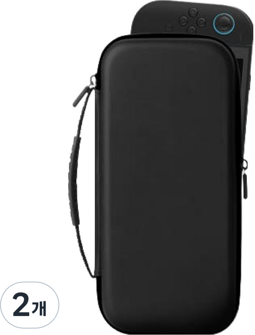 테크라인 닌텐도 스위치2 휴대용 조이콘 핸들 파우치, 블랙, 2개