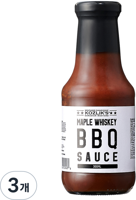 코즐릭스 메이플 위스키 비비큐 소스, 3개, 300ml