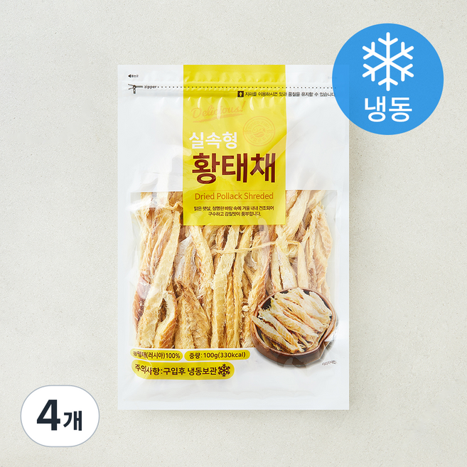 해맑은푸드 황태채 실속형 (냉동), 100g, 4개