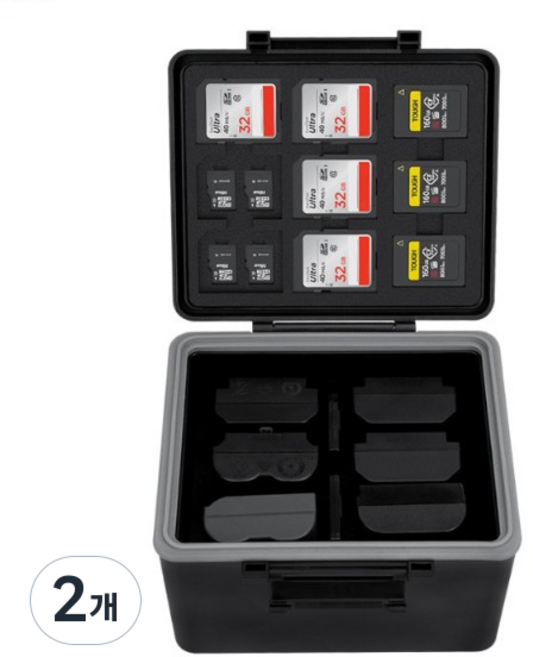 JJC 소니 A7C2 A7M4 NP-FZ100 캐논 LP-E6 카메라 배터리 보관 케이스, JBC-BAT6, 2개