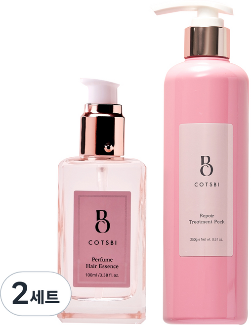 코츠비 퍼퓸 헤어에센스 100ml + 리페어 트리트먼트팩 250g, 2세트