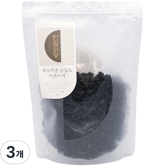 만전김 반달바닿 부드러운 금일도자른미역, 180g, 3개
