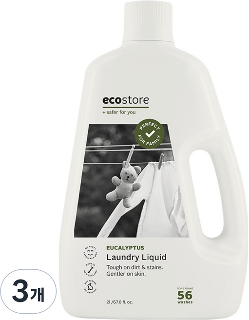 ecostore 宜可誠 家庭洗衣精 尤加利樹香, 2L, 3個