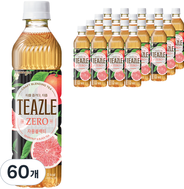 티즐 제로 자몽블랙티, 500ml, 60개
