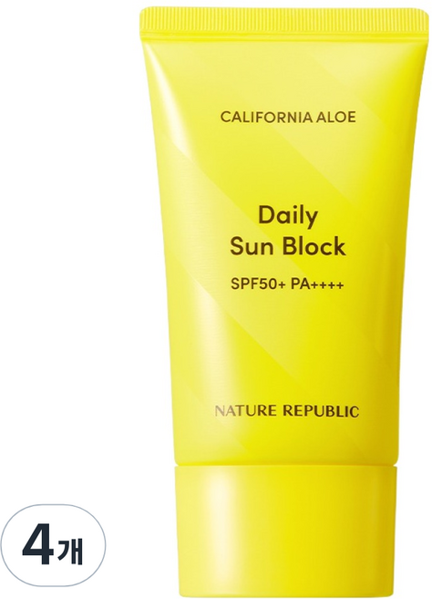 네이처리퍼블릭 캘리포니아 알로에 데일리 선블럭 SPF50+ PA++++, 57ml, 4개