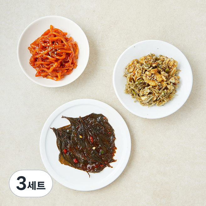 도들샘 찬쓰리 진미채 50g + 호두멸치조림 40g + 절임양념깻잎 50g A세트, 3세트