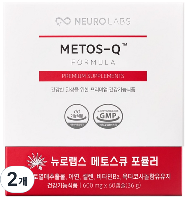 뉴로랩스 메토스큐 쏘팔메토 옥타코사놀 36g, 60정, 2개