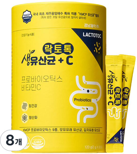 락토톡 생유산균 비타민C 60포, 120g, 8개