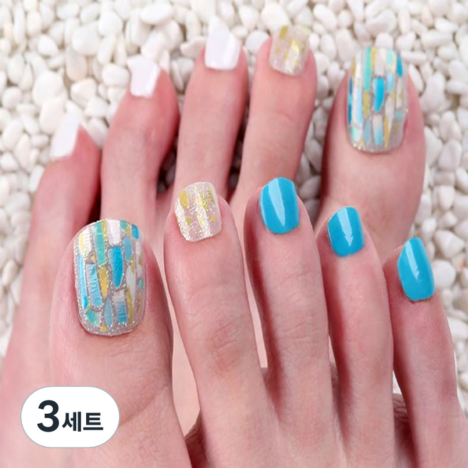 프라벨 붙이는 셀프 젤 페티 스티커, 02 아쿠아자개, 3세트