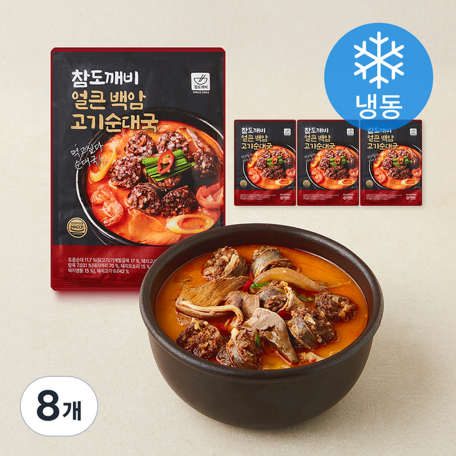 참도깨비 백암 얼큰순대국 (냉동), 640g, 8개