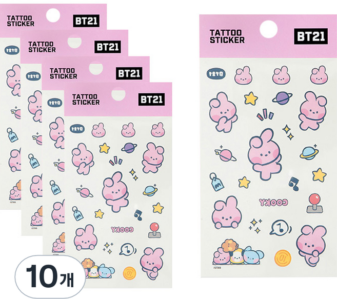 STUDIO EIGHT BT21 minini 紋身貼紙, 10個, COOKY