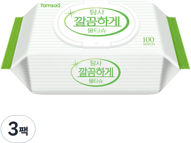 탐사 깔끔하게 물티슈, 100매, 3개