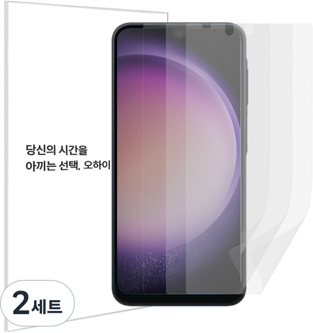 오하이 전면 3D 풀커버 TPU 지문방지 무광택 휴대폰 액정보호필름 3p + 부착 가이드툴 세트, 2세트