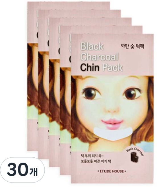 에뛰드하우스 까만 숯 턱팩, 30개, 1매입