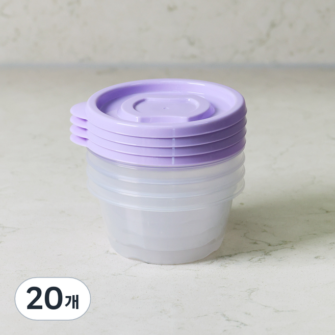 롯데이라이프 이라이프 튼튼간편 보관용기 원형, 20개, 120ml