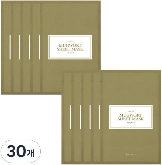 아임프롬 머그워트 시트 마스크팩, 1개입, 30개 - 쿠팡