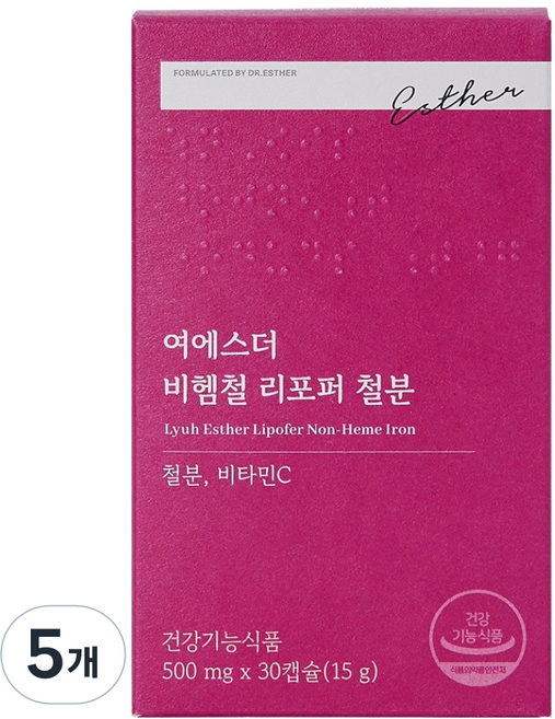 에스더포뮬러 여에스더 비헴철 리포퍼 철분 15g, 5개, 30정