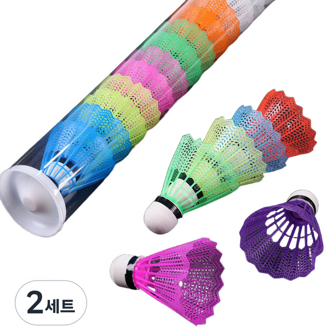 마샤투 배드민턴 컬러 셔틀콕, 랜덤 발송, 12개입, 2세트