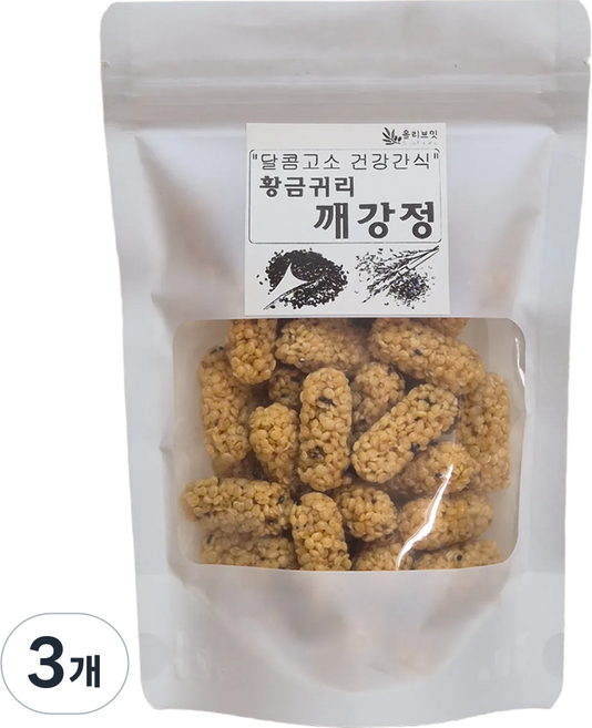 올리브잇 달콤고소 건강간식 오트밀 황금귀리 깨강정, 150g, 3개