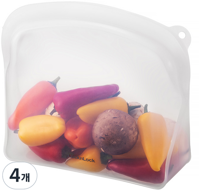 LocknLock 樂扣樂扣 Premium矽膠夾鏈袋 2000ml, 4個, 1入