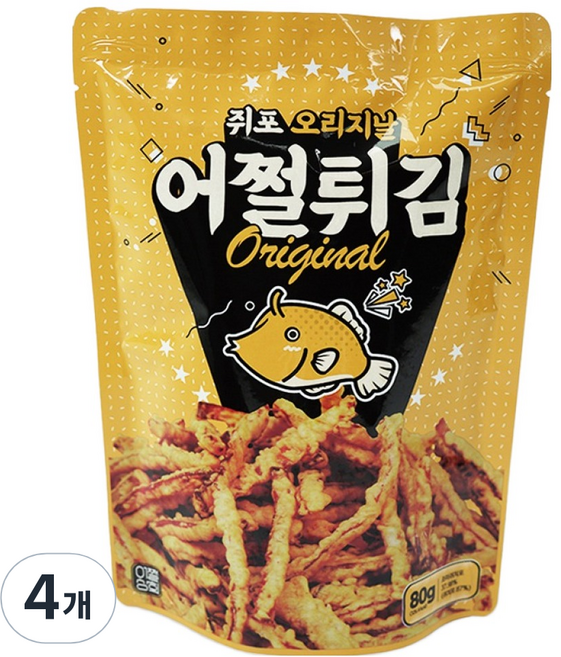 어쩔튀김 후라이드 쥐포 튀김 오리지날, 4개, 80g