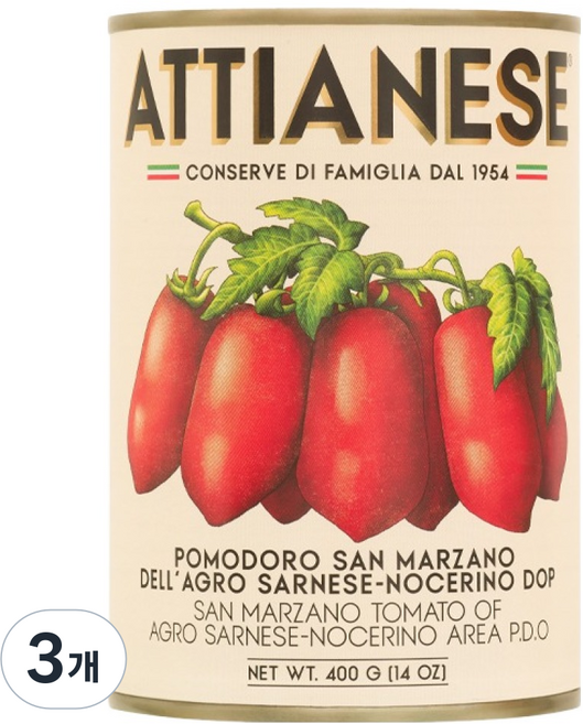 아띠아네제 산마르자노 토마토홀 DOP, 400g, 3개