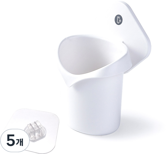 모나코올리브 리빙캣 무타공 물빠짐 칫솔걸이, 혼합 색상, 5개