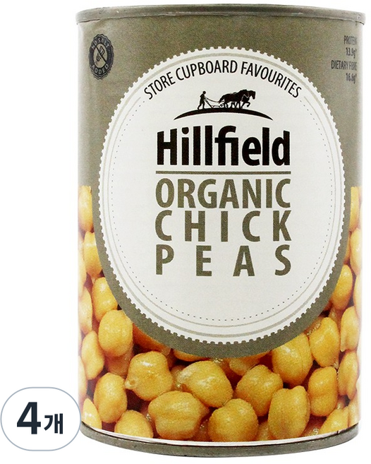 힐필드 유기농 병아리콩, 4개, 400g