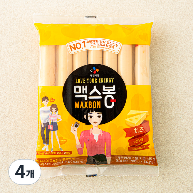맥스봉 치즈 13개입, 455g, 4개
