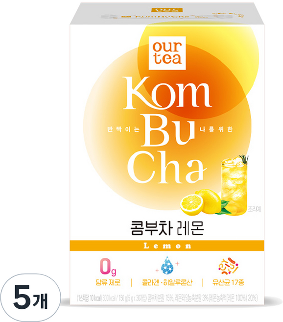 아워티 쟈뎅 콤부차 레몬, 5g, 30개입, 5개