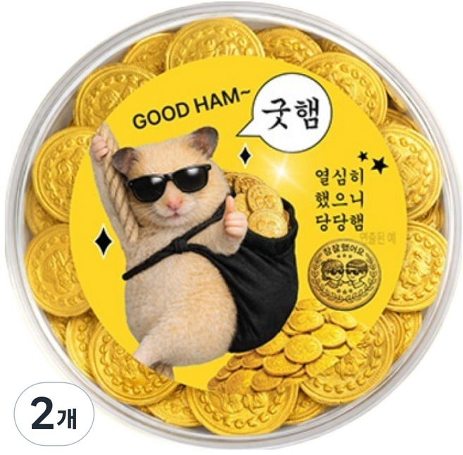 스틴랜드 네덜란드 금화 동전 밀크초콜릿 참잘했어요 굿햄, 260g, 2개