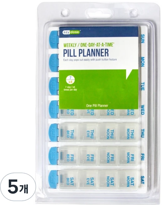 이지도즈 분리버튼형 7일 4회 약통 랜덤발송, 5개 - 쿠팡