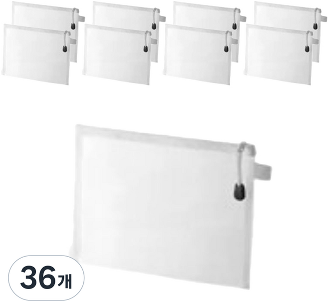 정상아이앤 깔끔 수납 메쉬 파우치 중형, 화이트, 36개