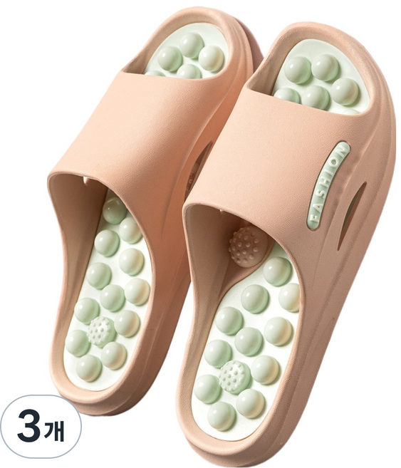 헨센 버블 지압슬리퍼, 핑크, 3개