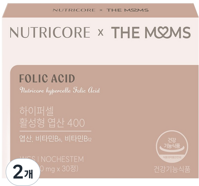 NUTRICORE The Mom's HYPACELL 活性葉酸 400, 2個, 30錠